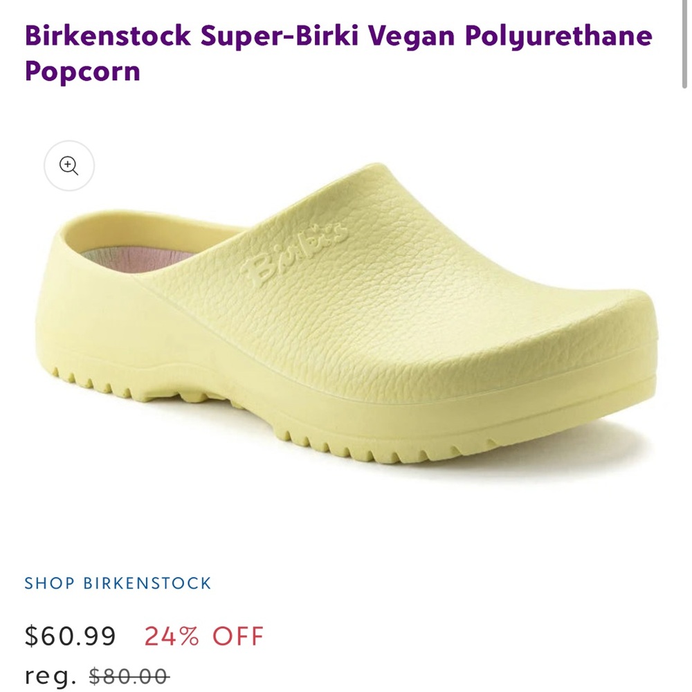 Birkenstock Super-Birki Vegan Clogs in Light Yellow